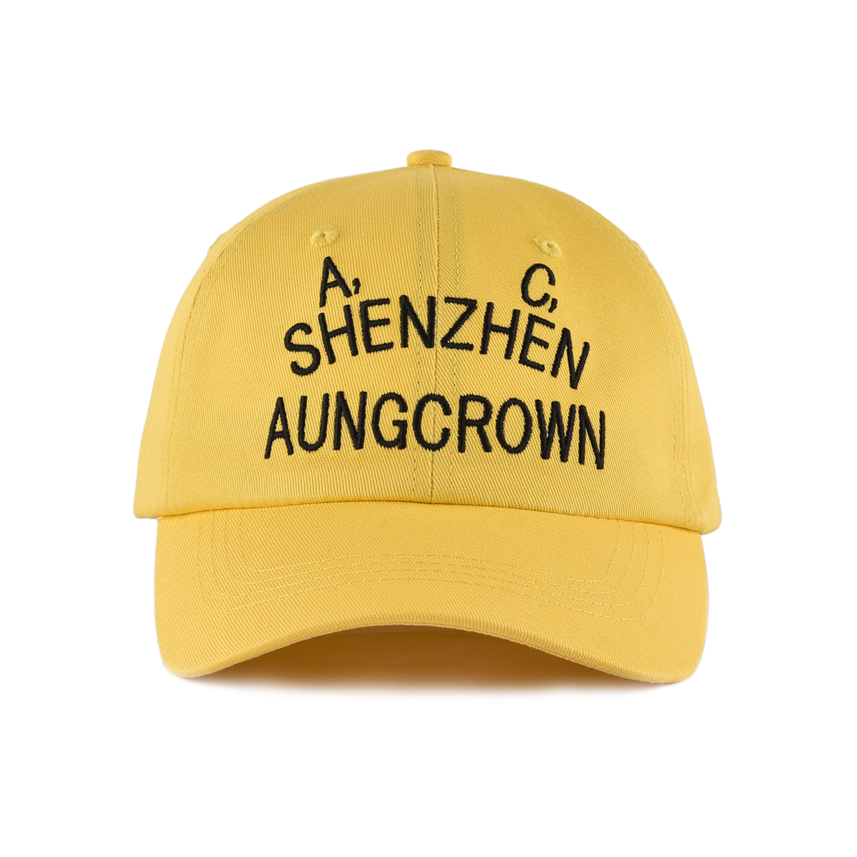 AungCrown cotton embroidery logo unconstructed plain dad cap