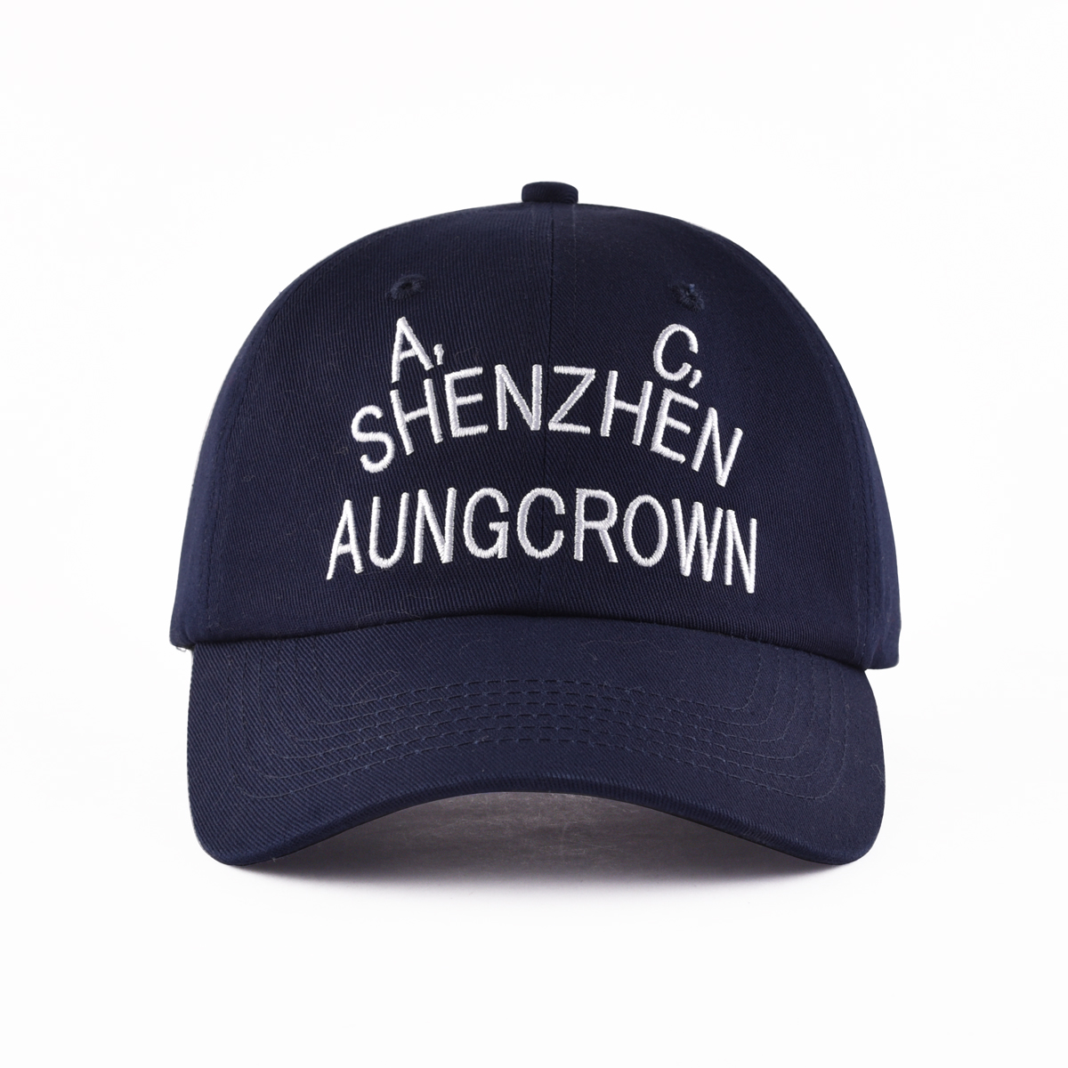 AungCrown cotton embroidery logo unconstructed plain dad cap