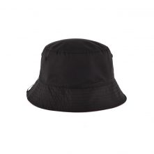 AungCrown wide brim simple plain black windproof bucket hat