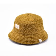 AungCrown warm faux fur plain color bucket hat for winter