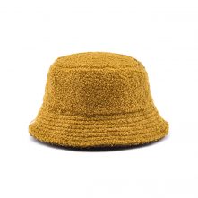 AungCrown warm faux fur plain color bucket hat for winter