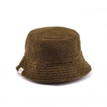 AungCrown warm faux fur plain color bucket hat for winter