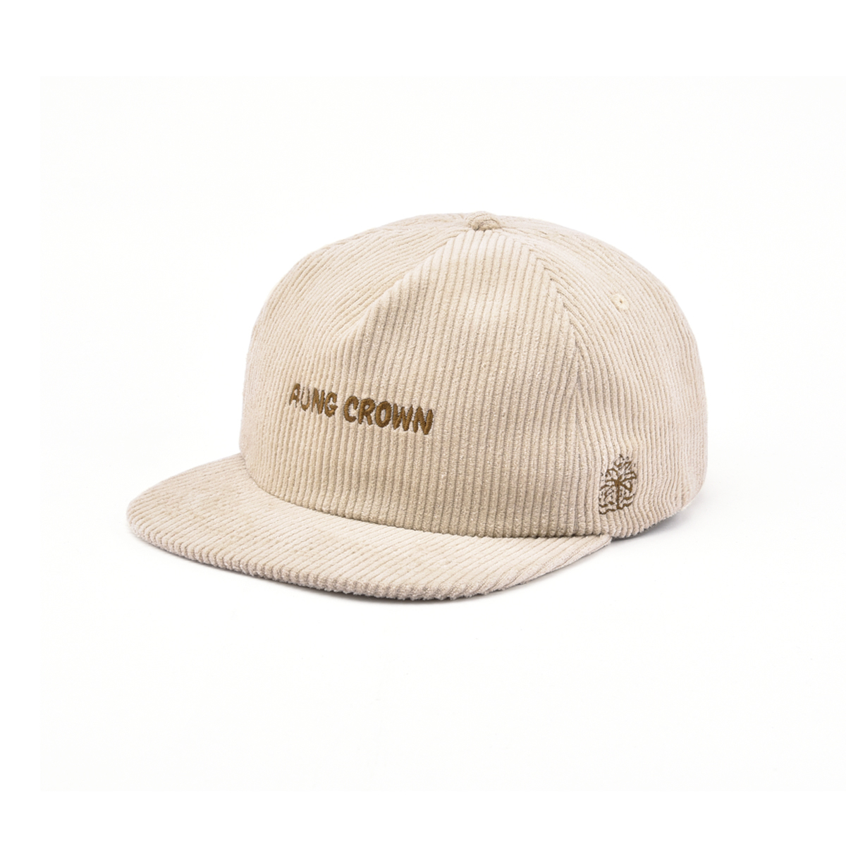 Aung Crown Designed Embroidery Casual Warm Corduroy Snapback Hat 1550