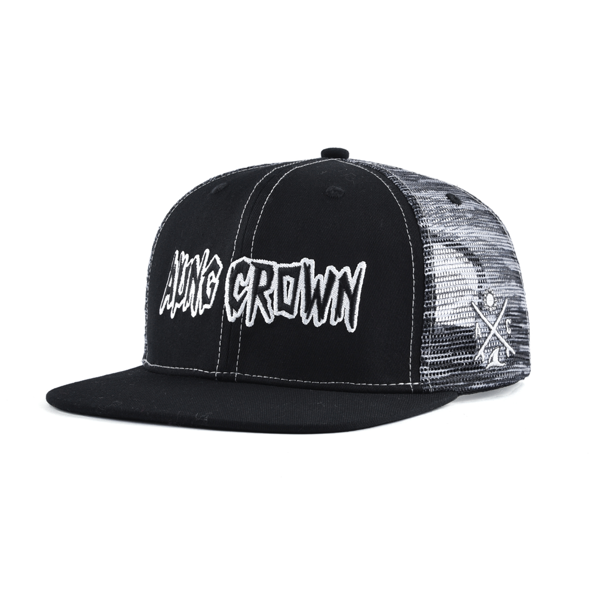AungCrown street denim style hiphop mesh snapback cap