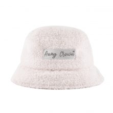 AungCrown faux fur embroidery patch warm bucket hat for winter