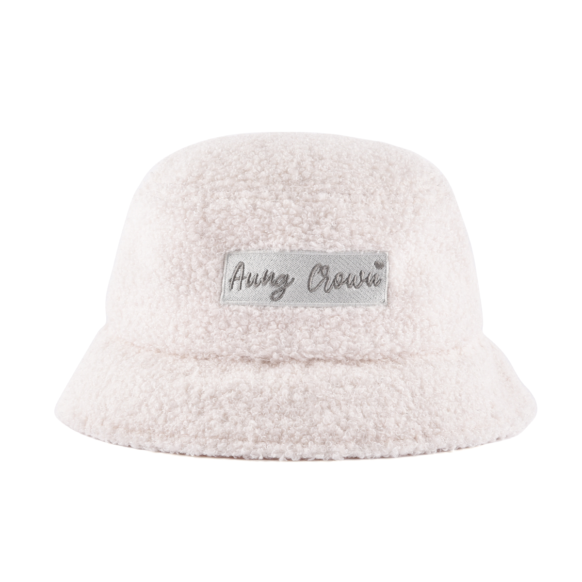 AungCrown faux fur embroidery patch warm bucket hat for winter