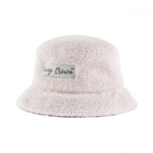 AungCrown faux fur embroidery patch warm bucket hat for winter