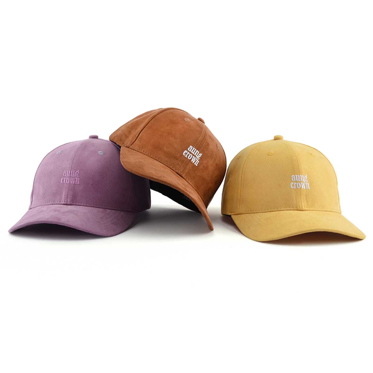 AungCrown designed unisex classic adjustable suede baseball cap