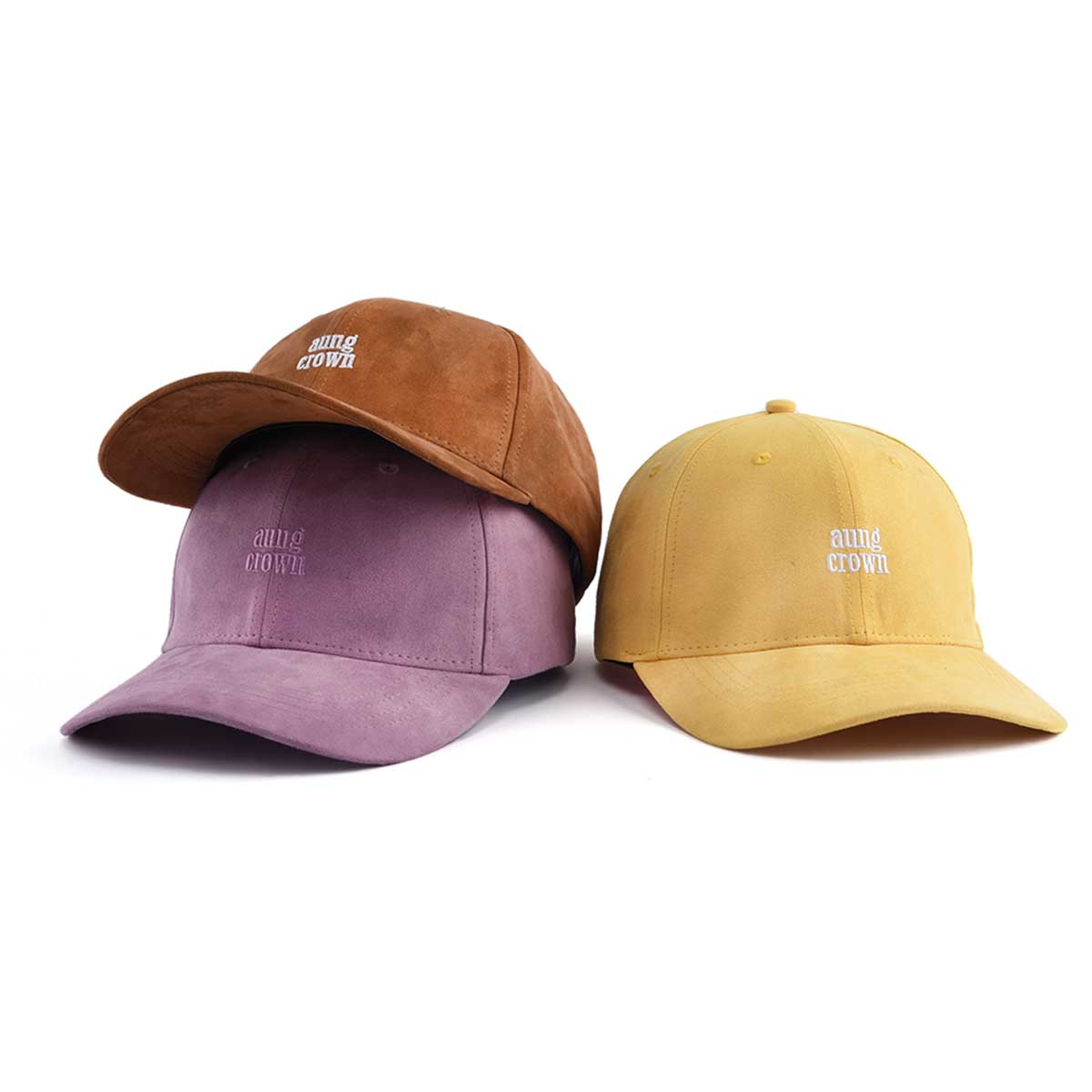 AungCrown designed unisex classic adjustable suede baseball cap