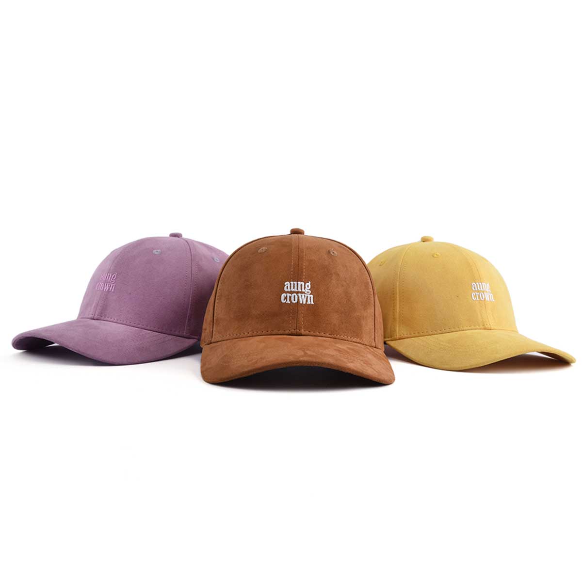 AungCrown designed unisex classic adjustable suede baseball cap