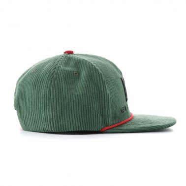 AungCrown embroidery warm winter corduroy with rope snapback hat