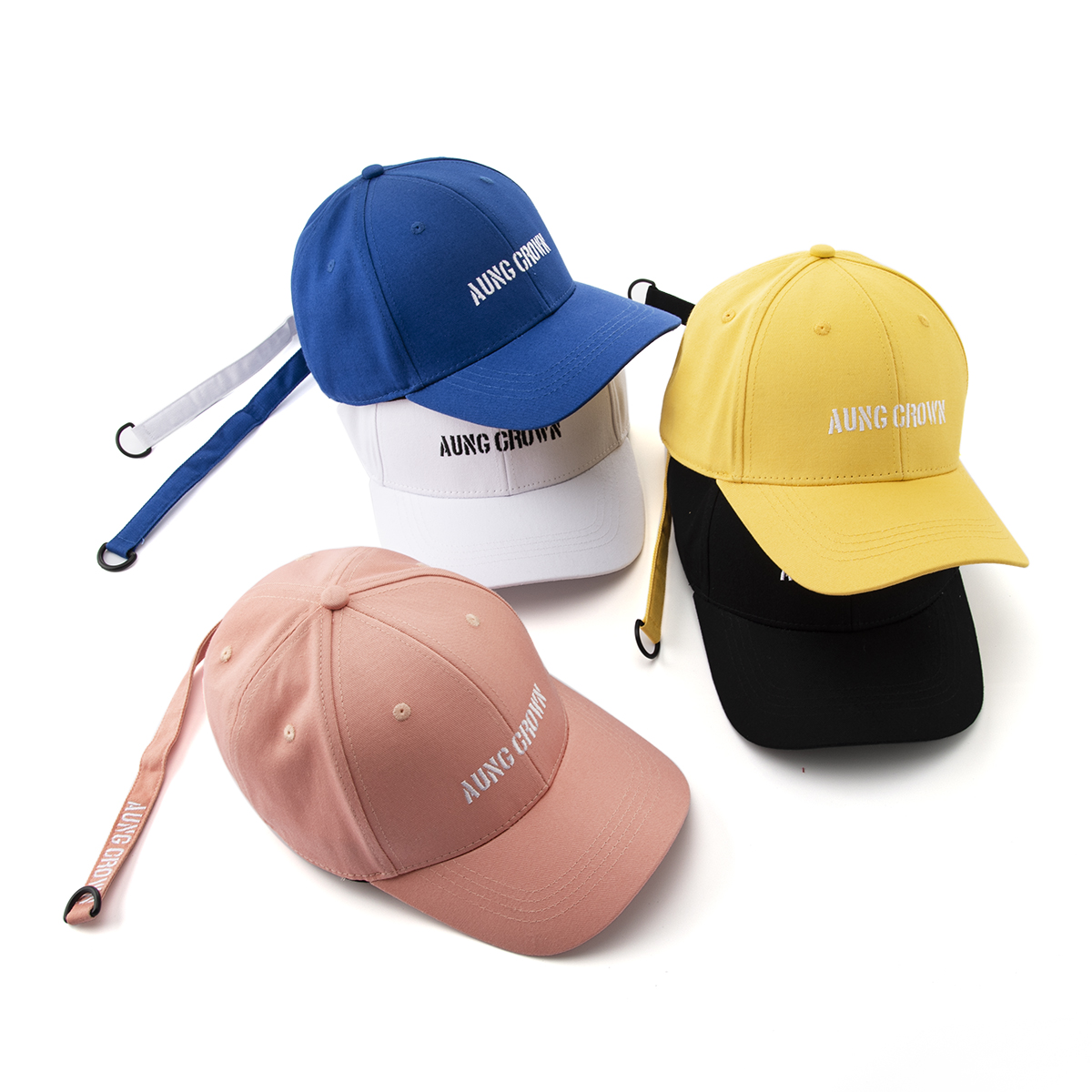 AungCrown designed cotton adjustable long strap hiphop baseball cap